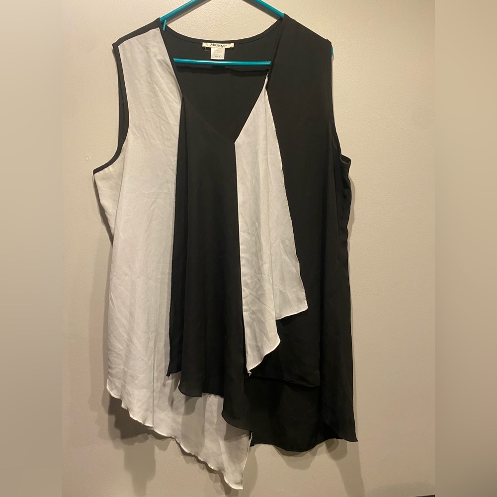 Black and white Chiffon Top